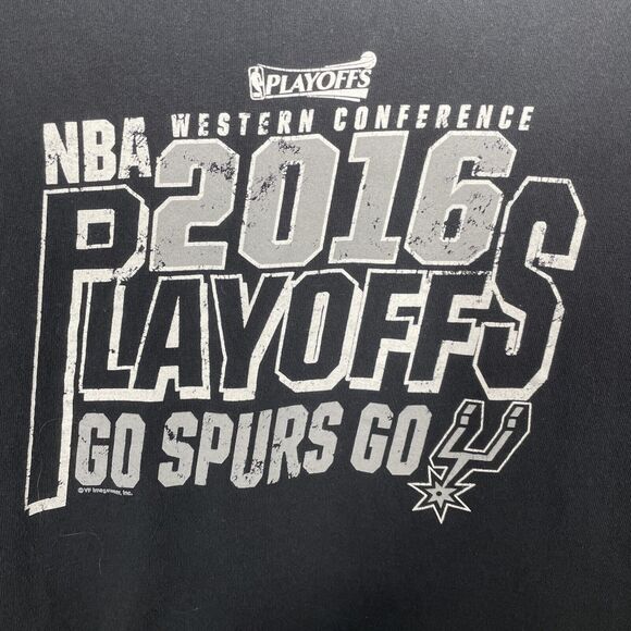 2016 NBA Playoffs San Antonio Spurs T-Shirt Size Large Black - Picture 3 of 8